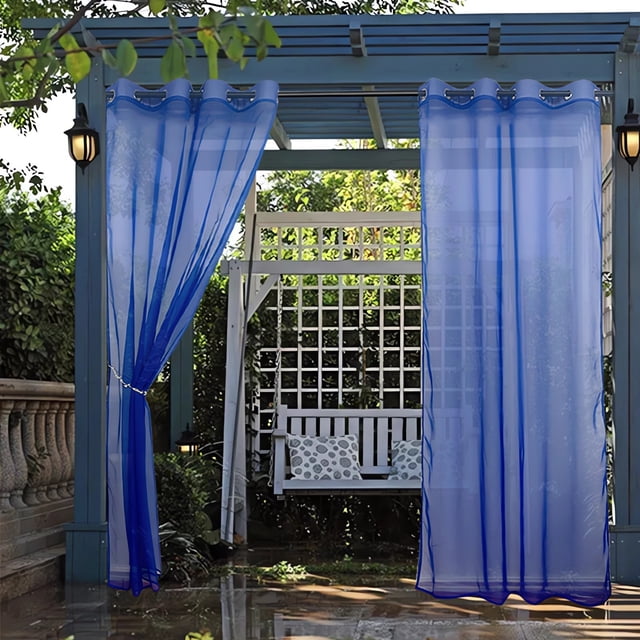 karymi Rideau d'Intimité pour Patio Extérieur Robuste et Imperméable, Coupe-Vent Transparent pour Terrasse avec Oeillets Métalliques, Résistant aux UV, 83x52 Pouces, Cadeaux de Fête