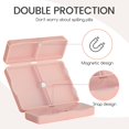 thumbnail image 3 of Pill Case Organizer Travel Pill Box with Label Daily Medicine Organizer Case Pocket Container Case Portable Pink Supplement Case Medicine Container Compact for for Vitamin, 3 of 7