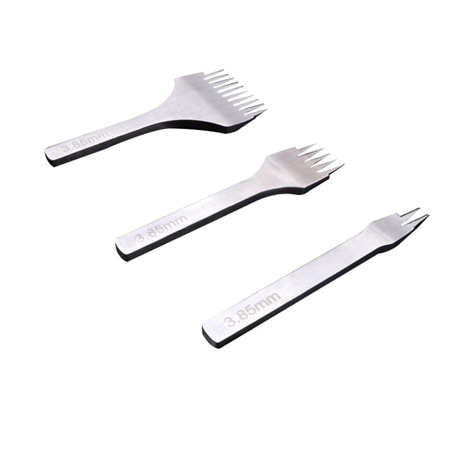 DIY Leather Tools Set Stainless Steel leather chisel 2/5/10 Prong Flat Leather Chisel Hole Piercing Punching Tool Kit