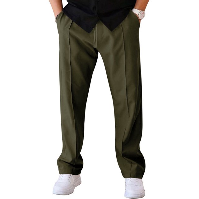 FOCUSNORM Men's Tapered Joggers Lightweight Drawstring Elastic Waist Solid Color Athletic Workout Pants Trousers
