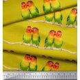 thumbnail image 3 of Soimoi Crepe Silk Fabric Branch & Colorful Parrot Bird Print Fabric by The Yard 42 Inch Wide, 3 of 3
