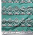 thumbnail image 1 of Soimoi Poly Georgette Fabric Leaves & Floral Block Print Fabric by The Yard 42 Inch Wide, 1 of 3