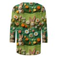 thumbnail image 5 of RKSTN Womens Tops Casual Fashion Cute Easter Bunny Printed 3/4 Sleeve Round Neck Tops Spring Summer 3D Printed Ruched Pullover Blouse Tops, 5 of 5