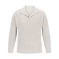 thumbnail image 3 of Rbaofujie Chandails à Col Rond pour Hommes Mode Col en V Chaud Extérieur Manches Longues Chandail Tricoté Haut Chandail Col en V Blanc Chandails de Gym Hommes, 3 of 5
