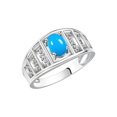 thumbnail image 3 of RYLOS Rings for Women Sterling Silver Ring Classic Style 7X5MM Oval Gemstone &  Diamond Ring December Turquoise Jewelry Size 8, 3 of 7