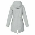 thumbnail image 2 of Women Hooded Thick Jacket Long Sleeve Drawstring Design Windbreaker Spring Autumn Outdoor Coat, 2 of 2