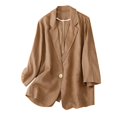 thumbnail image 2 of Vestes Blazer pour Femmes Liquidation Femmes Dames Uni Col Rabattu Veste Manches Longues Manteau Vêtement d'Extérieur, 2 of 6