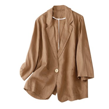 CEHVOM Femmes Dames Veste Unie à Col Rabattu Manteau à Manches Longues Vêtement d'Extérieur Liquidation