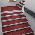 thumbnail image 1 of 7pcs Horizontal Striped Brushed Stair Mats, Household Step Mats, Absorbent Non Slip Sound Insulation Carpet, Polyester Material, Soft Touching, Wear Resistant, Easy To Clean, 1 of 7