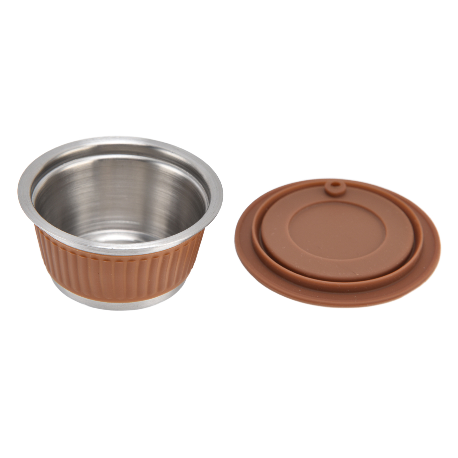Filtre à Café Réutilisable, Ensemble de Café Rechargeable Robuste Exquis 7 Pcs/ensemble Durable Qualité Alimentaire Saine pour Maison Bleu, Orange, Couleur Café