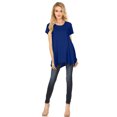 thumbnail image 1 of Womens Short Sleeve Scoop Neck Flowy Tunic Top - Made in USA, Large, Royal Blue, 1 of 1