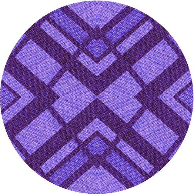 Ahgly Tapis Rond Lavable en Machine Intérieur Transitionnel Violet Vif, 4 Pieds Rond