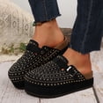 thumbnail image 2 of DAFEI Women's Suede Clogs Leather Mules Cork Footbed Sandals Shoes with Arch Support Slippers Rhinestone Bohemian Sandals, 2 of 8