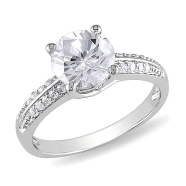 Miabella 3.80 Carat T.G.W. Cubic Zirconia Sterling Silver Engagement Ring