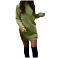 thumbnail image 1 of Robe Chandail Longue pour Femmes Nouvelle Mode Décontractée Unie à Manches Longues Col Rond Haut Chandail à Couleurs Contrastées Vêtements pour Femmes Robe Chandail, 1 of 1