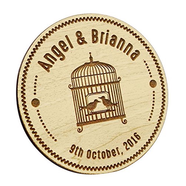 Rustic Wedding Save The Date Wooden Magnet 40 Custom Engraved Wooden Magnet Personalized Gift