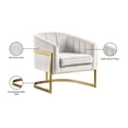 thumbnail image 4 of Meridian Furniture Carter Fauteuil d'Appoint en Velours Crème avec Base en Acier Inoxydable, 4 of 9
