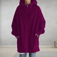 thumbnail image 4 of cllios Chandails à Capuche pour Femmes Vestes de Survêtement à Fermeture Éclair Col Ras du Cou Grande Taille Manches Longues Manteau Uni Coupe Classique Veste à Capuche, 4 of 9