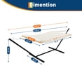thumbnail image 3 of Double Hammock Hammock Stand 2-Person - 475lb Capacity with Breathable Cotton Rope & Reversible Quilted Pad, Portable for Camping, Patio, Backyard (Offshade, 1-Pack), 3 of 8