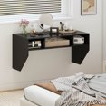 thumbnail image 4 of Costway Wall-Mounted Computer Desk Home Office Floating Study Table with Spacious Tabletop Black, 4 of 10