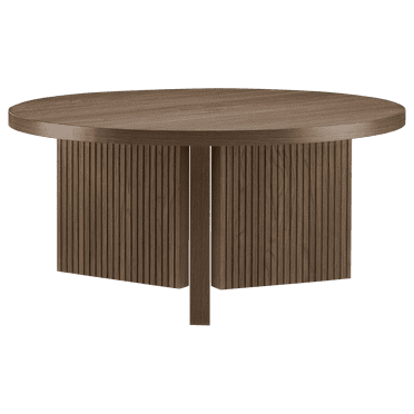 Bouclair Round Walnut Coffee Table