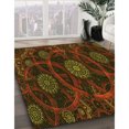thumbnail image 3 of Ahgly Tapis Rond Lavable en Machine Intérieur Transitionnel Brun Bronze Foncé, 6 Pieds Rond, 3 of 7