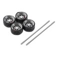 thumbnail image 1 of 4Pcs/Set 1/64 Diecast Model Car Alloy Rubber Wheel & Tires Set Accessories Replacement Spare Parts for s E3, 1 of 7