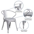 thumbnail image 2 of Silver Metal Indoor-Outdoor Chair with Arms, 2 of 9