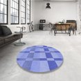thumbnail image 4 of Ahgly Tapis d'Intérieur Lavable en Machine Carré Transitionnel Bleu Ciel, 3 Pieds Carré, 4 of 7