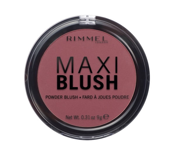 Rimmel London Maxi Blush Powder, Formule Légère, Poudres Microfines Hautement Pigmentées, Éclat Captivant, 100% Sans Cruauté