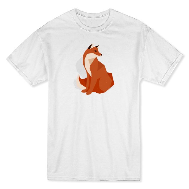Polygonal Fox Men's White T-shirt