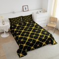 thumbnail image 4 of Erosebridal Neon Geometric Bedding Sets Twin with Comforter, Yellow Abstract Duvet Insert, Futuristic Honeycomb Decor, Reversible, 4 of 8