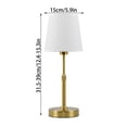 thumbnail image 3 of Birdeem Dimmable Table Lamp for Bedroom, Small USB Desk Lamp with Cloth Shade, Gold Metal Base, Telescopic Height Adjustable Reading Light for Home Office Night Stand, 3 of 8