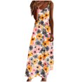 thumbnail image 2 of Ovzne Robes Grande Taille pour Femmes aux Formes Robe pour Femme Robes d'Été pour Femmes Imprimé Sans Manches Col Rond Robe Décontractée Longues Robes Robe de Vacances Imprimée Liquidation, 2 of 5