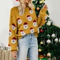 thumbnail image 4 of TIMIFIS Chandails de Noël Laids pour Femmes Automne Manches Longues Chandail à Col Rond Imprimé Père Noël Hauts Décontractés d'Hiver Chandail Extensible, 4 of 4