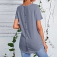 thumbnail image 4 of cfhntfmh Women's Ribbed Tops Short Sleeve Casual Basic Summer Tees Solid Crew Neck Curvy Hem T Shirt, 4 of 7