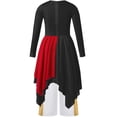 thumbnail image 4 of Zaldita Robe de Danse Liturgique Csaual pour Filles, Louange, Chorale d'Église, Robe Patchwork et Ensemble Pantalon à Jambe Grand, Tenue de Danse Rouge&Blanc 16, 4 of 5
