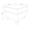 thumbnail image 2 of CorLiving Georgia Linen-Like Polyester Upholstered Square Ottoman with Wood Legs, Taupe, 2 of 5