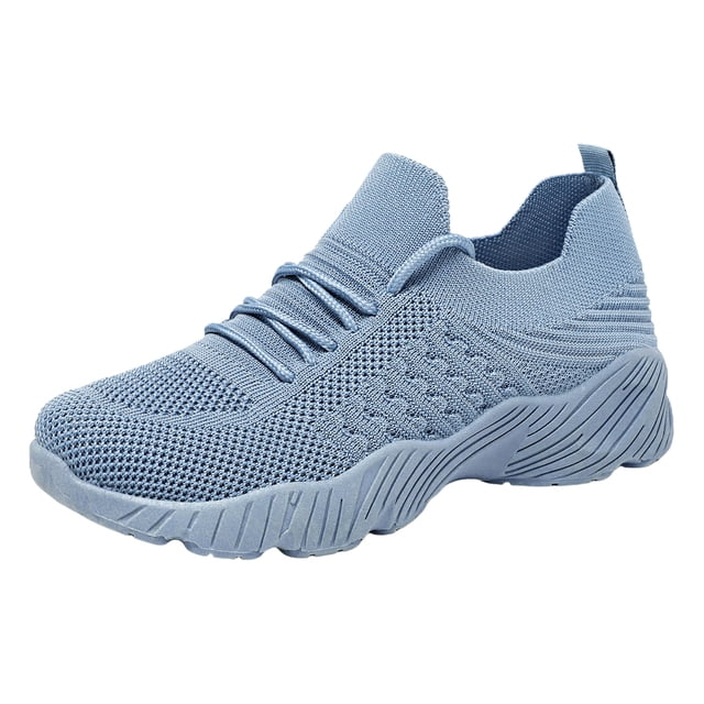 Fsqjgq Chaussures à Plateforme pour Femmes Chaussures de Course en Maille à Lacets Espadrilles pour Femmes Espadrilles de Sport d'Extérieur Décontractées et Stylées