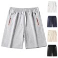 thumbnail image 1 of Hurxie Deals Mens Casual Shorts Solid Color Drawstring Athletic Short Pants with Pocket White,L, 1 of 8