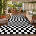 thumbnail image 3 of Seavish Checkered Rug, 5x8 Ft Black and White Rug, Retro Moroccan Checkerboard Rugs, Lightweight Outdoor Washable Area Rug, Rustic Floor Carpet Decor for Living Room Bedroom Dining Room Patio, 3 of 8