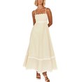 thumbnail image 2 of Bellella Robe d'Été de Plage pour Femme, Robe Maxi Bohème à Bretelles Spaghetti, Ample, Sans Manches, Évasée, Jaune, m, 2 of 4