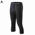 thumbnail image 1 of Mens Compression Pants 3/4 Shorts Sports Leggings Basketball Legging Shorts R8C5, 1 of 9