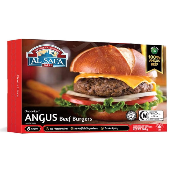 Burger au boeuf cru Angus d'Al Safa Halal 800g