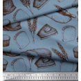 thumbnail image 3 of Soimoi Tissu Satin Soie Rouleau, Imprimé Pain de Blé & Sandwich 1 Yard 42 Pouces de Large, 3 of 3