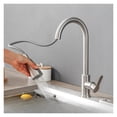 thumbnail image 2 of Brushed Nickel Kitchen Faucet, Single Hole Pull Out Spout Kitchen Sink Mixer Tap, Stream Sprayer Head Chrome/Black Mixer Tap ,Versatile Features, 2 of 6
