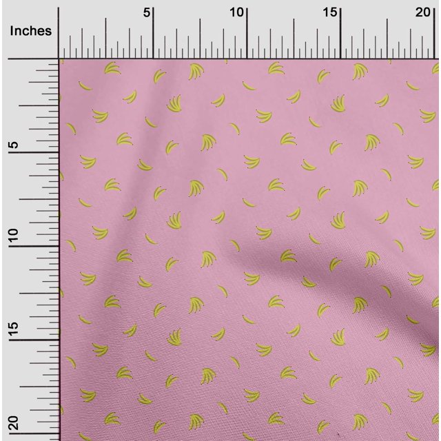 oneOone Tissu Polyester Lycra Imprimé Fruit Banane BTY 56 Pouces de Large