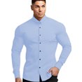 thumbnail image 2 of Chemises Habillées pour Hommes Coupe Ajustée Manches Longues Boutonnées - Matériau Polyester Spandex, Extensible 4 Directions, Résistant aux Plis, 2 of 4