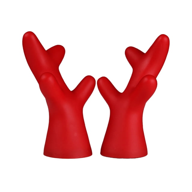 Thinsony 2pcs Antlers Sticker Easy To Install Christmas Car Sticker With Waterproof Antlers Cute Stylish Red large 1Set