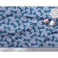 thumbnail image 2 of Soimoi Blue Satin Silk Fabric Bow & Stripe Print Sewing Fabric Yard 42 Inch Wide, 2 of 5